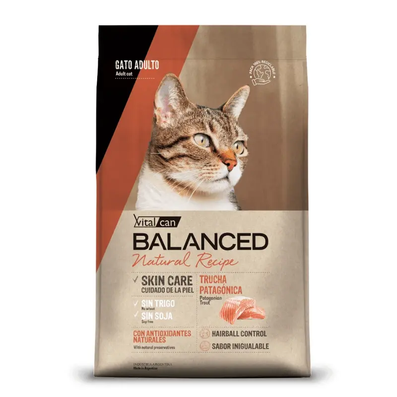 Vital Balanced Natural Recipe Gato Adulto Trucha 3 kg