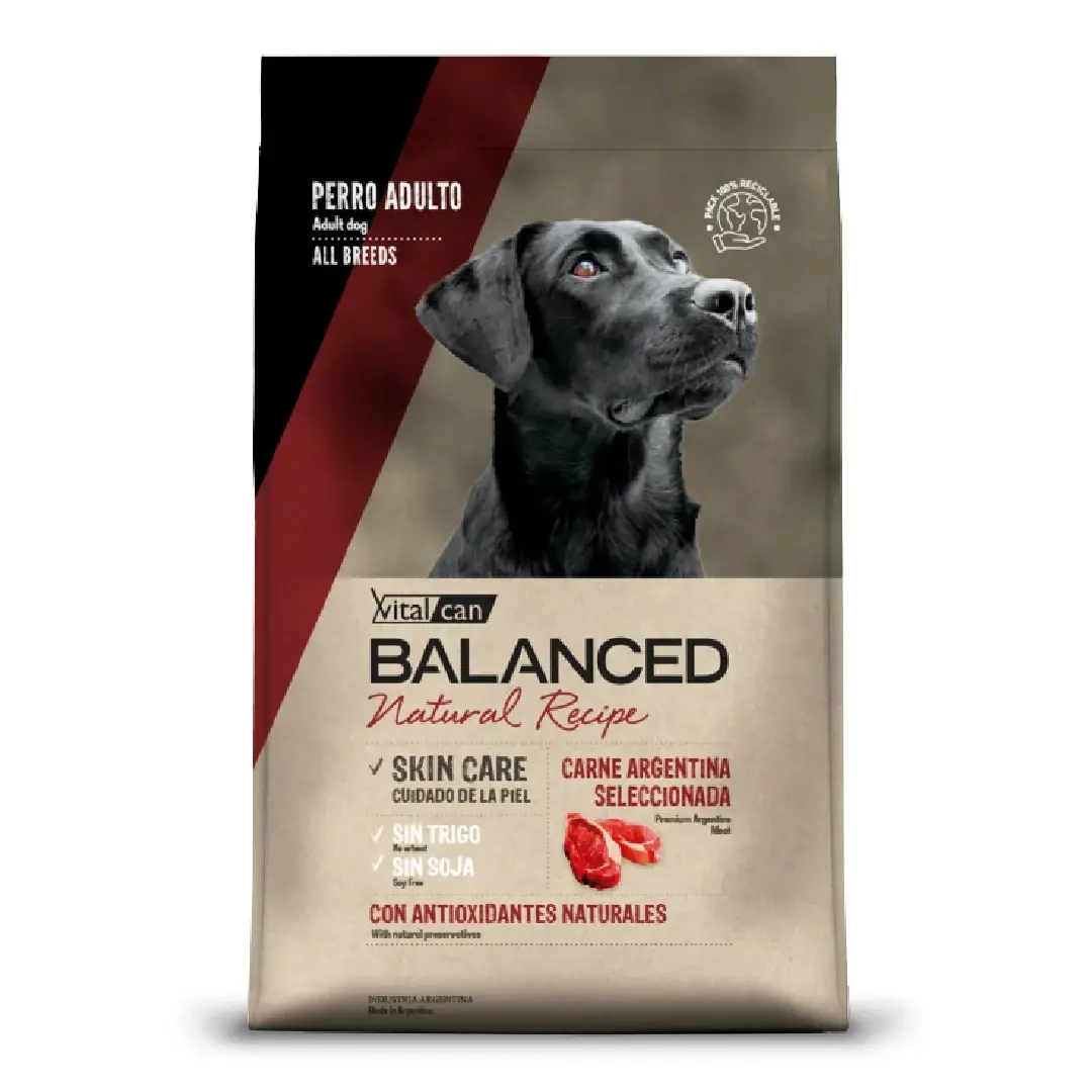 Vital Balanced Natural Recipe Perro Adulto Carne Argentina 3 kg